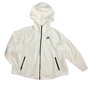 Nike Women's Sportswear Tech Fleece Windrunner Full-Zip Hoodie Cream Size 2X